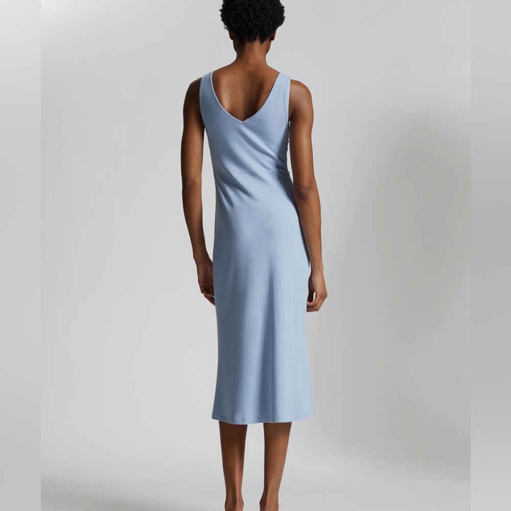 NWOT & Other Stories Ribbed Twist-Front Midi Dress Sz Large - Picture 3 of 10